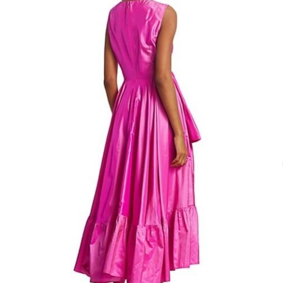 Talbot Runof Silk Taffeta Faux-Wrap Tea-Length Gown Size 12 - Picture 2 of 12